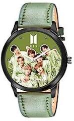 Generic Classy Black with Green Strap BTS Unisex Watch