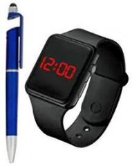 Generic Combo: New Led Square Watch for Boys and Girls Unisex Digital Watch + 3 in1 Ballpoint Function Stylus Pen with Mobile Stand for Boys & Girls New Generation Digital Square Unique