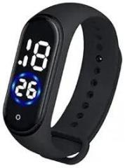Generic Eagle Zone Slim Digital LED Watch for Girls and Boys, Birthday Return Gift, Smart Wrist Silicone Band Unisex Watch, Black