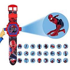 Generic Prime Spiderman Digital Watch | 24 Images to Display | Red Color | Birthday Return Gift | Diwali Gift | Kids Boys |