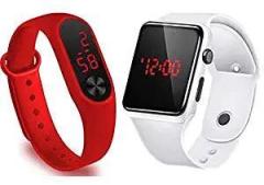 Generic Zaha New Generation Digital Red LED Watch for Boys, Girls & Kids Pack of 2.