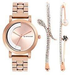 Giordano Drivethrough Collection Analogue Watch Combo Set for Women with Rosegold Dial & 2 Bangles Ladies Wrist Watch with Metal Strap to Complement Your Look, Combo Gift Set for Women C2173 11