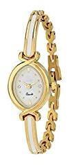 Glamexy Analogue Unisex Watch White Dial Gold Colored Strap