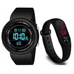 Goldenize fashion Digital Sports Multi Functional Unisex Waterproof and Stylish Digital Display Date Time Band Birthday Gift Watches for Boy's and Men| Pack of 2