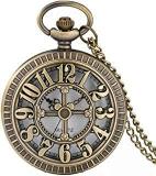 GT Gala Time Vintage Bronze Pocket Watch Antique Style Metallic Car Bike Home Key Chain & Key Rings for Gifting