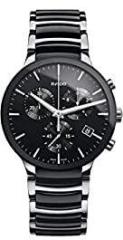 Hazaar Watch Unisex Watches Centrix Chronograph Ceramic Silver Watch Black Dial, R30130152