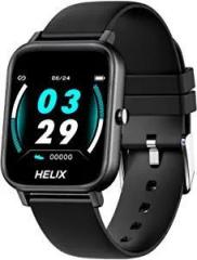Helix Full Touch Fitness Smart Watch with HRM, BP, Oxygen Monitor, Music, Camera Control, Message and Call Notification Digital Black Dial Unisex Adult Watch TW0HXW101T