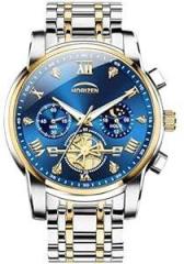 HORIZEN Chronograph Luxury Analogue Watch for Men Blue Dial
