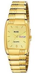 hrnt Analogue Men's Watch Gold Dial Gold Colored Strap
