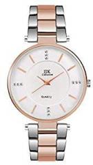IIK COLLECTION Analogue Women's Watch Silver Dial White & Rose Gold Colored Strap