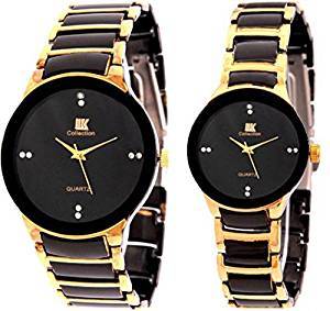 Iik Collection Watches Analogue Black Dial Men's And Women' Watch Iik013M 1002W
