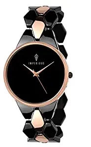 IMPERIOUS THE ROYAL WAY Analogue Women's Watch Black Dial Black Colored Strap