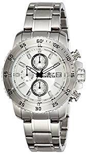 Invicta Men's Quartz Watch with Silver Dial Chronograph Display and Silver Stainless Steel Bracelet 21570