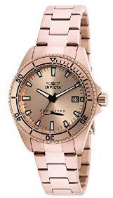 Invicta Women's Quartz Watch with Rose Gold Dial Analogue Display and Rose Gold Stainless Steel Bracelet 21566