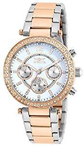 Invicta Women's Quartz Watch with Silver Dial Chronograph Display and Multicolour Stainless Steel Plated Bracelet 21559