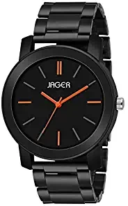 JAGER Analogue Men's Watch Black Dial Black Colored Strap