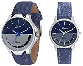 Analogue Men & Women's Watch Multicolour Dial Blue Colored Strap Pack of 2