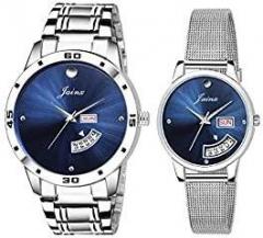 JAINX Analogue Unisex Watch Blue Dial Silver Colored Strap JC479