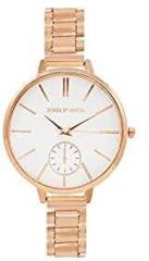 Joker & Witch Analog Women's Watch White Dial Gold Colored Strap