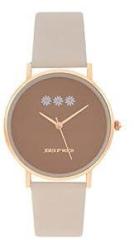 Joker & Witch Musky Brown Dial Beige Faux Leather Analogue Watch for Women