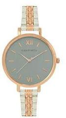 Joker & Witch Women's Agnes Grey Analog Dial Stainless Steel Watch Rose Gold and Silver