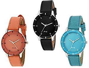 Just like Analogue Multi Color Dial Women's & Girl's Combo of 3 Watch