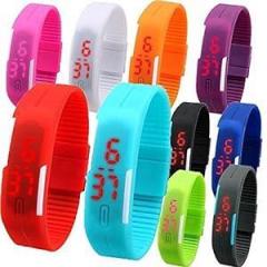 LEMONADE Pack of 16 Multicolor Unisex Silicone Digital LED Band Wrist Watch for Boys, Girls, Men, Women