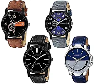 Analogue Men's & Women's Watch Black Dial Pack of 4