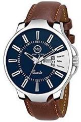 LIMESTONE Luxury Analogue Men's Watch Blue Dial Brown Colored Strap