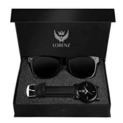 LORENZ Analogue Black Dial Men's Watch & Wayfarer Sunglasses Combo for Men |Gift Combo Set for Men & Boys CM 103SN