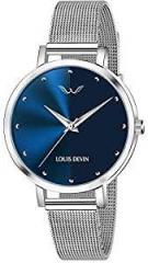 LOUIS DEVIN Analogue Women's Watch Blue Dial Silver Colored Strap LD L144 BLU CH