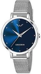 LOUIS DEVIN LD L144 BLU CH Mesh Steel Chain Analog Wrist Watch for Women