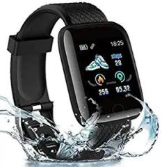 m fit mi fit Latest ID 116 + Water Proof Bluetoth Smart Watch Fitness Band for Boys, Girls, Men, Women & Kids | Sports Watch for All Smart Phones I Heart Rate and BP Monitor Black