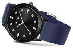 Matrix Dope Stone Studded Black Dial with Softest Silicone Strap Analog Watch for Men's & Boys