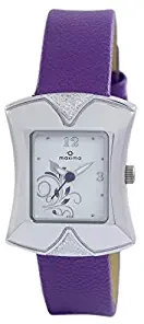 Maxima Purple Analog White Dial Women's Watch 41330LMLI
