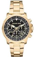Michael Kors Analog Black Dial Men's Watch MK8642 Stainless Steel, Gold Strap