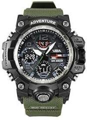 Military Green Chronograph Analogue and Digital Sports Watch for Men and Boys