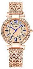 NIBOSI Analog Rose Gold Dial Women's Watch for Girls&Miss&Ladies Diamond Studded with Stylish Watches