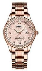 NIBOSI Women Watches Analogue Wrist Watches Watches for Women's & Girls&Miss&Ladies Rose Gold Dial Watch with Stylish Diamond Studded Watches