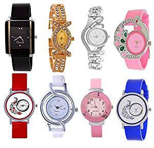 NUBELA Analog Multicolor Watches for Girls Womens Pack of 8