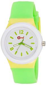 Oink Analog White Dial Unisex's Watch O5WHTGRN