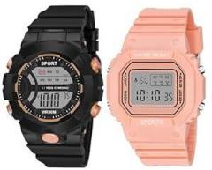 ON TIME OCTUS Digital Boy's and Girl's Watch Pack of 2 DIGI 07 08 VAR 2 Grey Dial Multicolour Strap