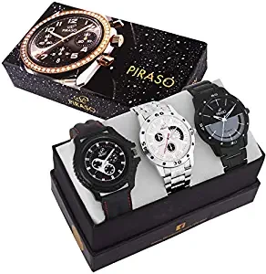 Analogue Black Dial Men's and Boy's Watch Combo Set of 3