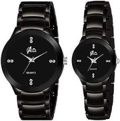 Premium Brand Heavy Quality 3 Different Steel Plated Formal Analog Watches for Couple Pack of 2