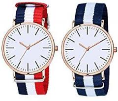 Rage Enterprise Analog Unisex Child Watch Gold Dial, Multicolored Strap Pack of 2