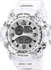Razyloo Digital Watch Collection Digital Men's Watch White Dial White Colored Strap