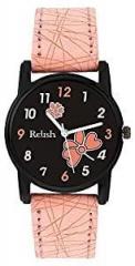 Relish Analogue Girl's Watch Black Dial Pink Colored Strap
