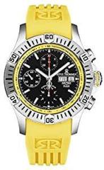 Revue Thommen Men's 'Air Speed' Black Dial Yellow Rubber Strap Automatic Watch 16071.6638