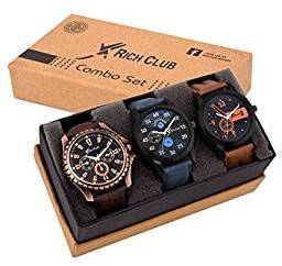 Rich Club Analogue Black Blue Dial Men's Watch REL OCT DENIM