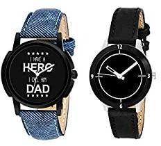 RPS FASHION WITH DEVICE OF R Analogue Black Dial Men's Watch, Pack of 2